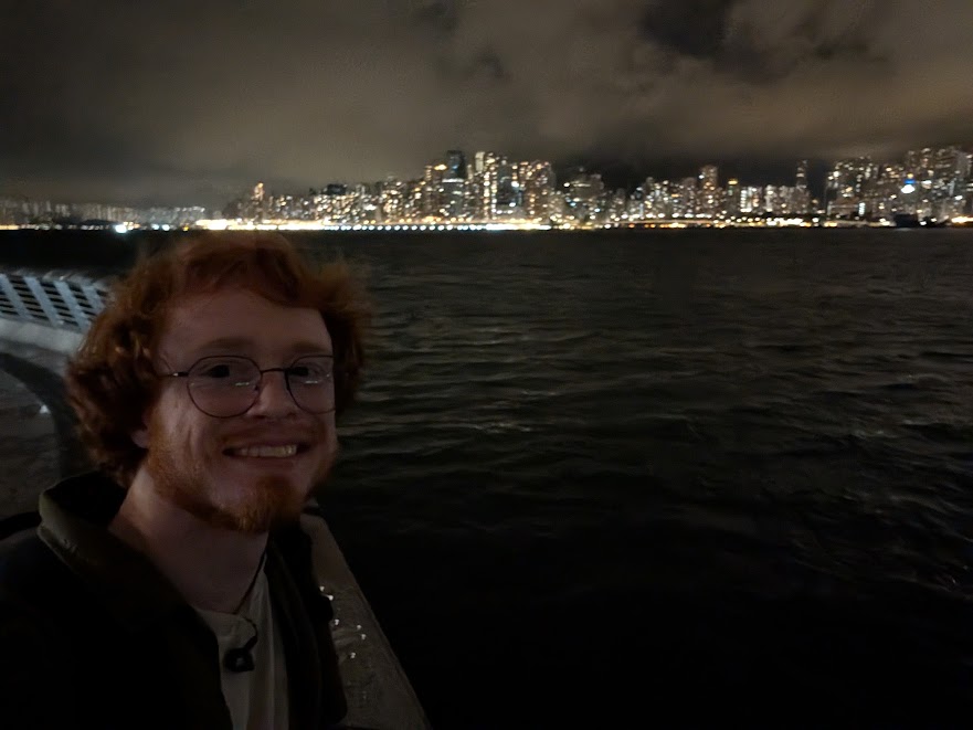 me, on the avenue of stars at night