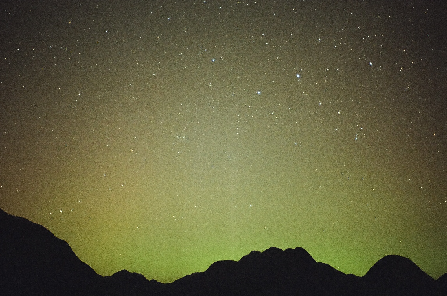 Faint northern lights in the direction of Cassiopea